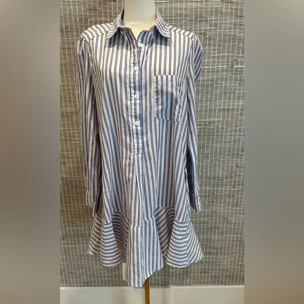 Tuckernuck Blue and White Striped Shirt Dress